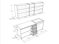 Csilla konyha 200-72 Lábon álló méretrajz
